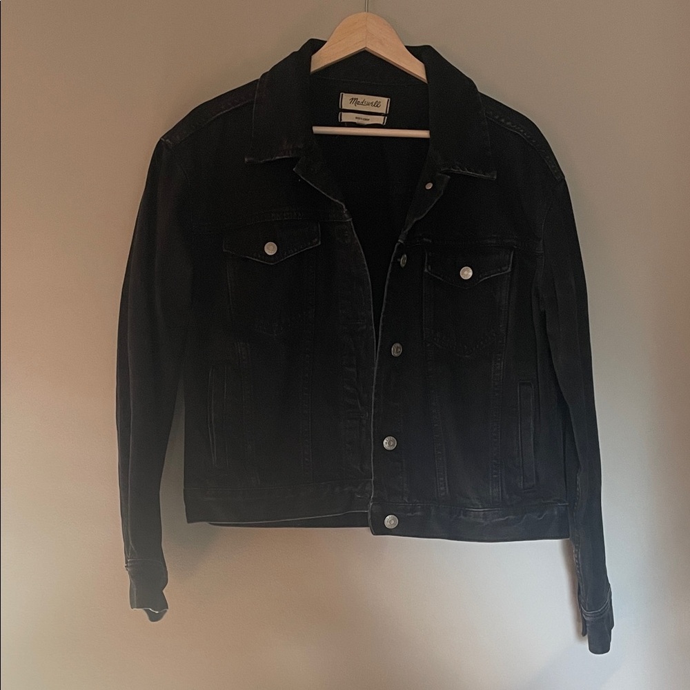 Madewell Cropped Black Denim Jacket